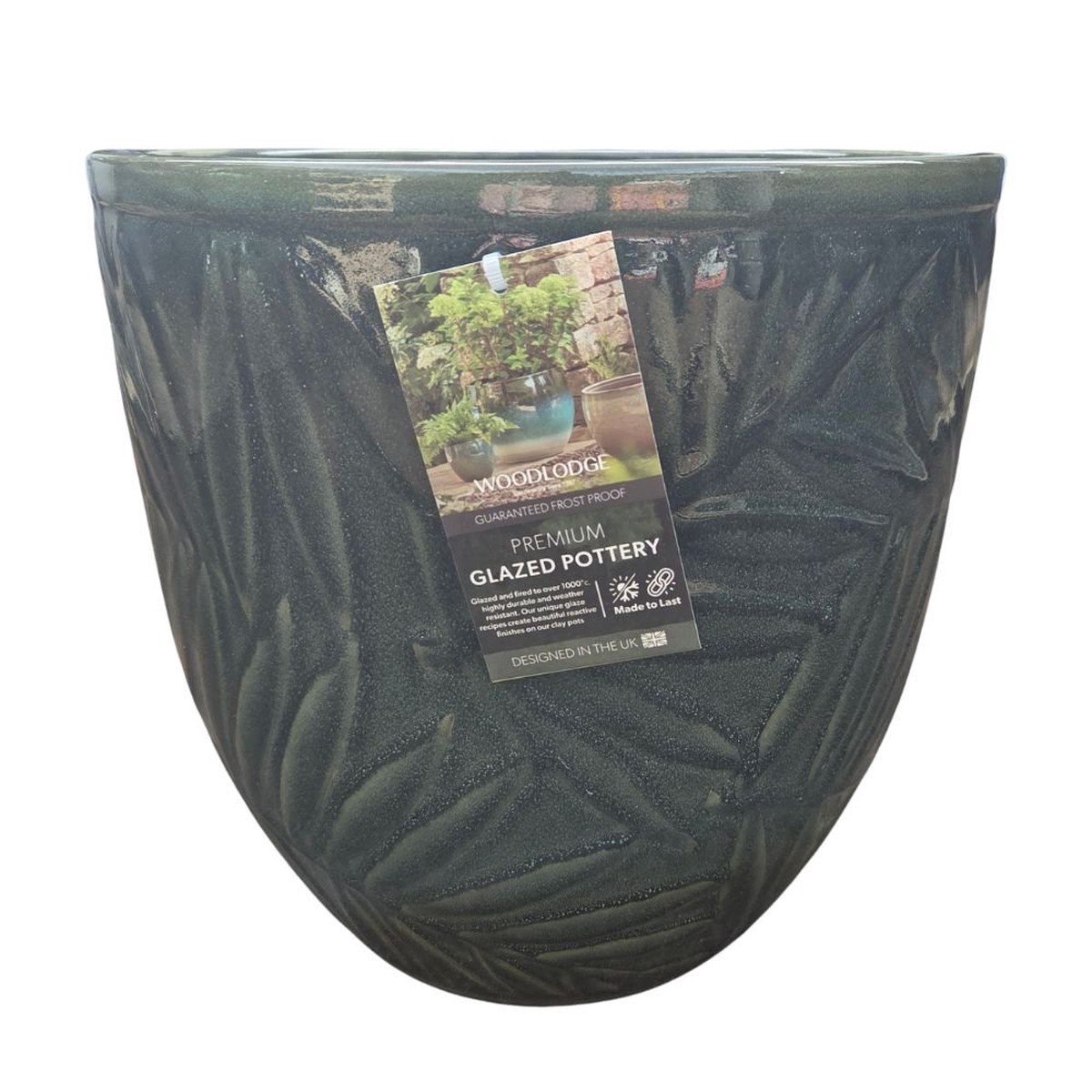 Woodlodge 38cm Alice 3 Glazed Pot – Dark Green
