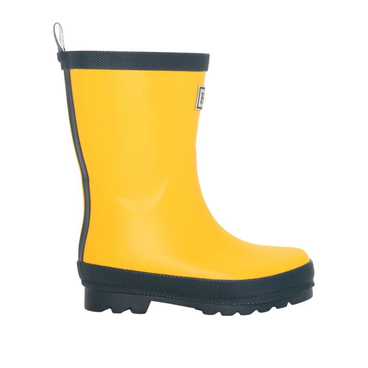 Hatley Kids Yellow & Navy Matte Wellie Boots - Size 1