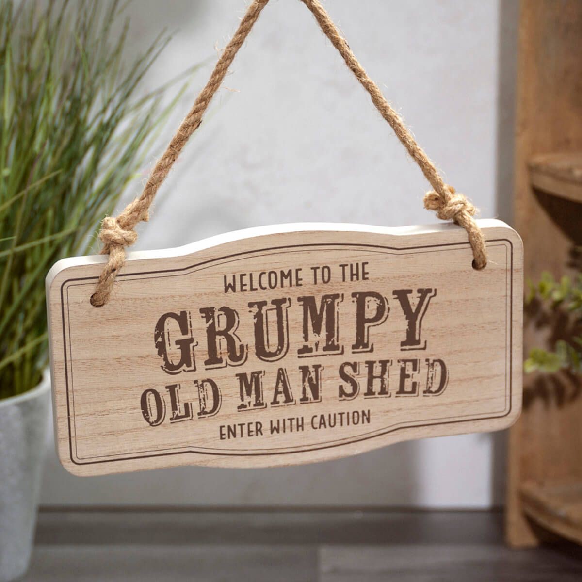 Richard Langs 24cm 'Grumpy Old Man Shed' Wooden Plaque
