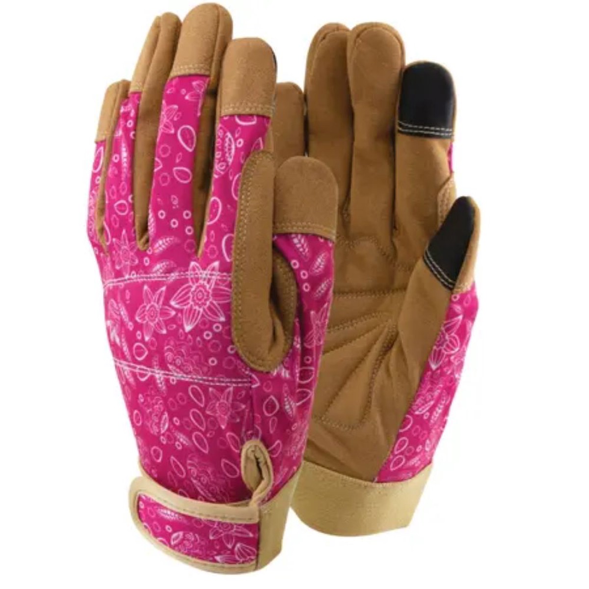 Town & Country Pink Synthetic Leather Gloves – Small