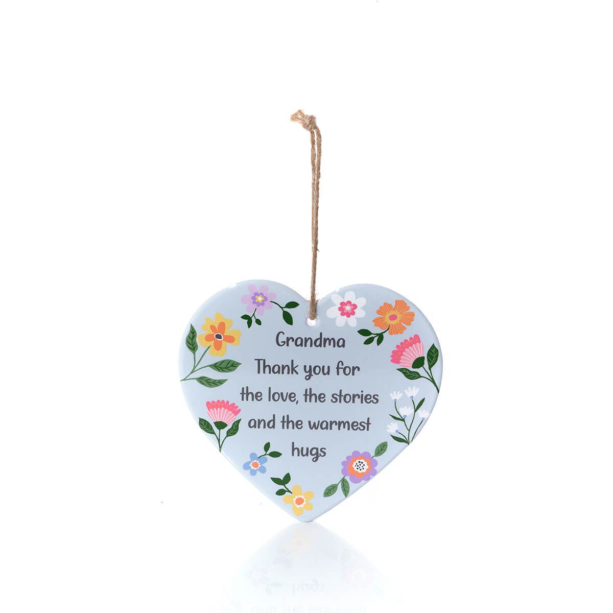 Richard Lang 15cm Bright & Beautiful Ceramic ‘Thank You Grandma’ Hanging Heart