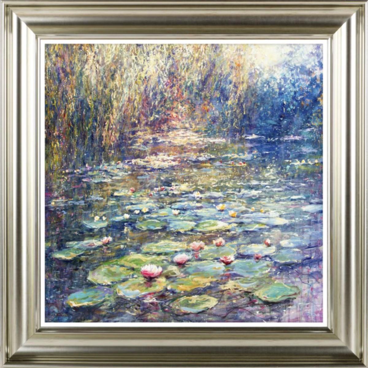 Artko 96cm ‘Lily Pond’ Framed Print by Mariusz Kaldowski (damaged frame)