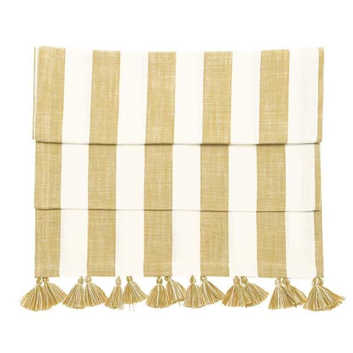 Walton & Co 40cm x 180cm Wide Stripe Table Runner – Honeydew