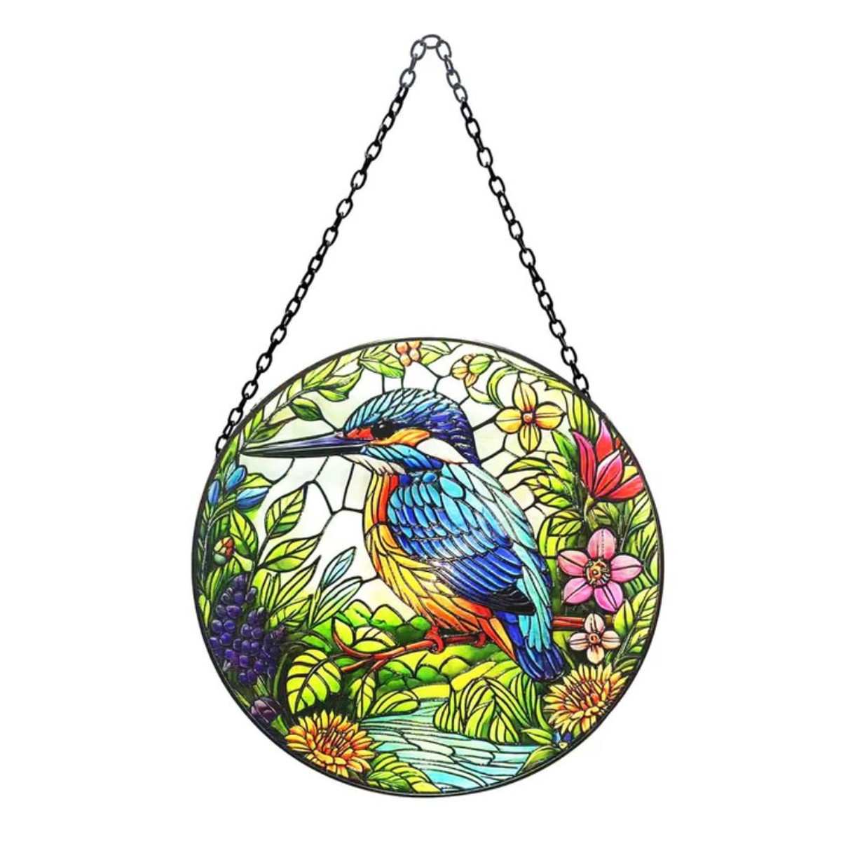 Primus Stained Glass Hanging Kingfisher Suncatcher