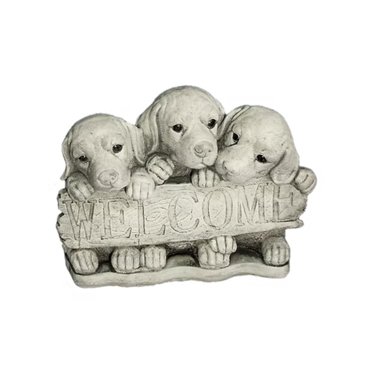 Dream Gardens 25cm Welcome Dogs Stone Garden Ornament
