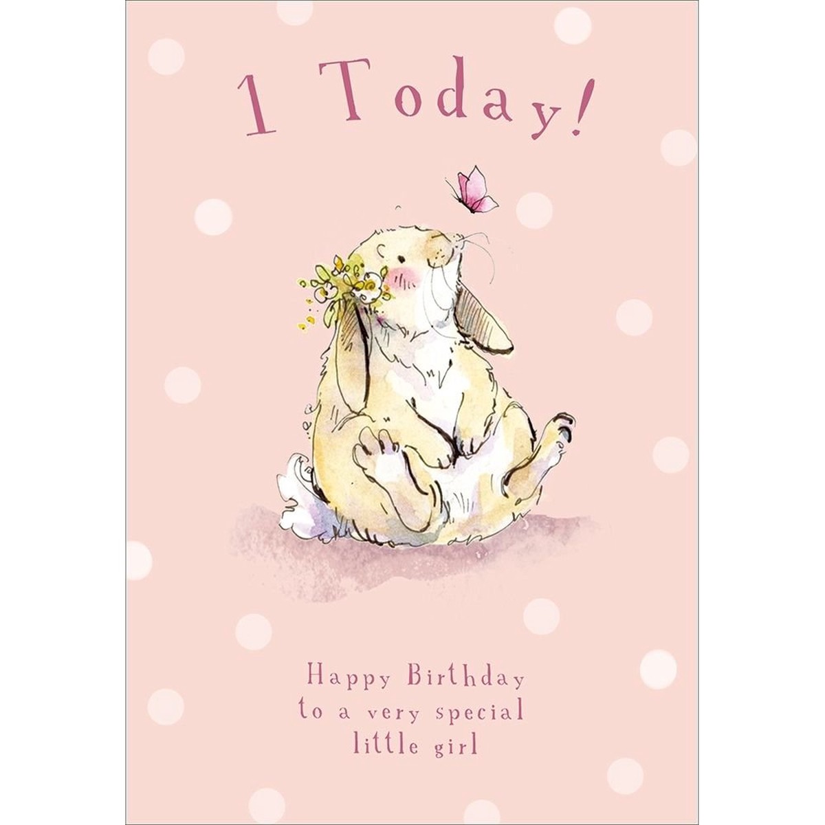 Woodmansterne 1st Today Rabbit Pink Birthday Card