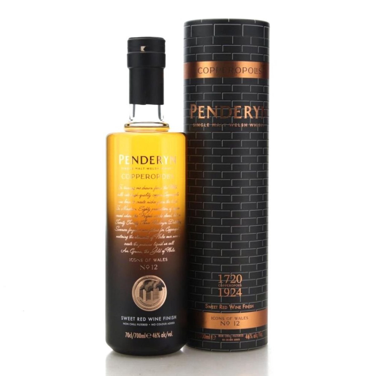 Penderyn 70cl Icons of Wales Copperopolis Welsh Whiskey