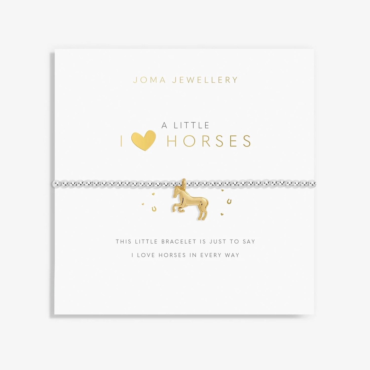 Joma Jewellery A Little ‘I Love Horses’ Bracelet – Silver