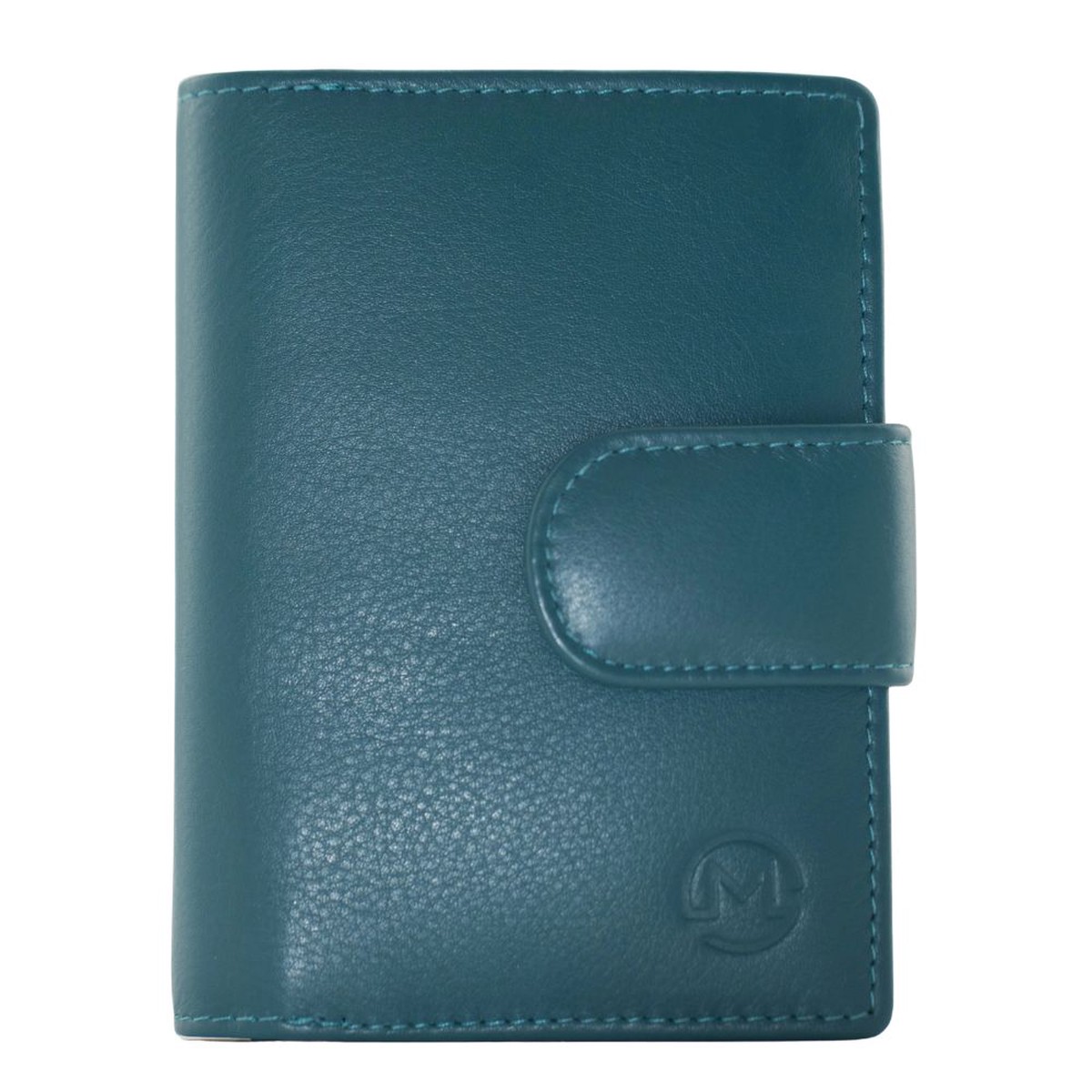 Mala Leather Origin Plain Leather Medium Tab Purse With Outside ID Window - Teal