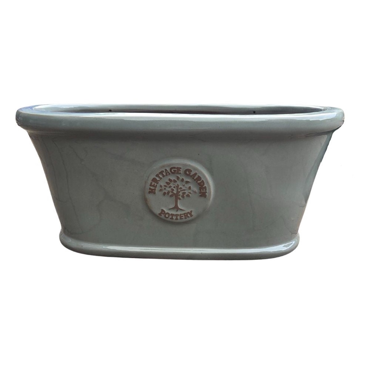 Woodlodge 33cm Edotro Glazed Trough Pot – Green