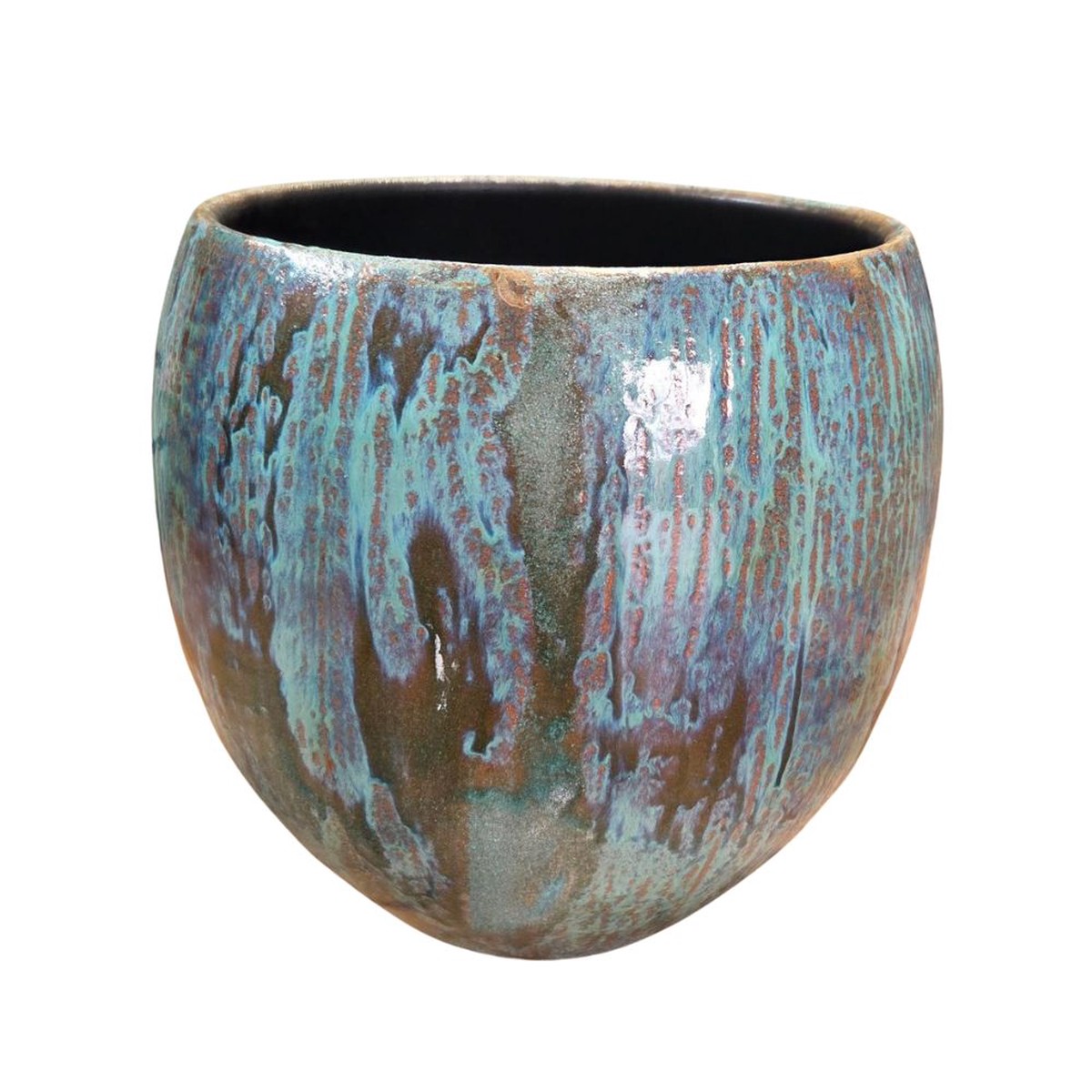 Mica Decorations 24cm Turquoise Loren Round Pot