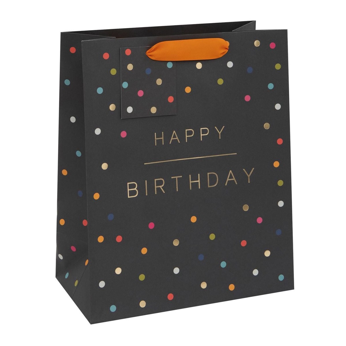 Glick Happy Birthday Spots Large Gift Bag - Charcoal