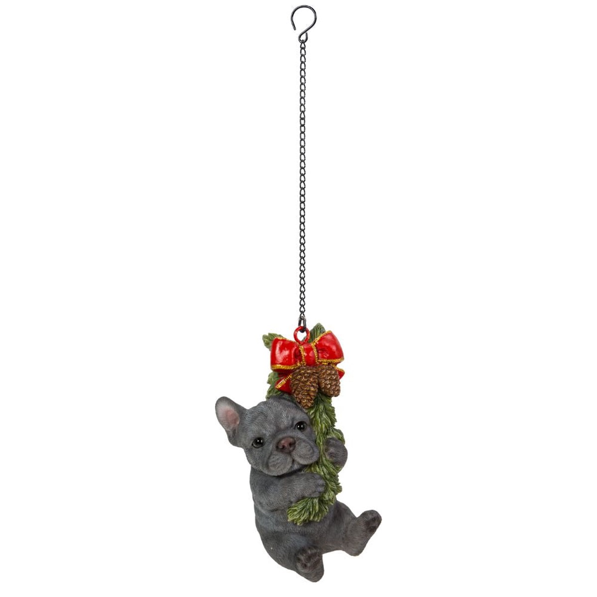 Vivid Arts Hanging Blue French Bulldog with Wreath Pet Pal