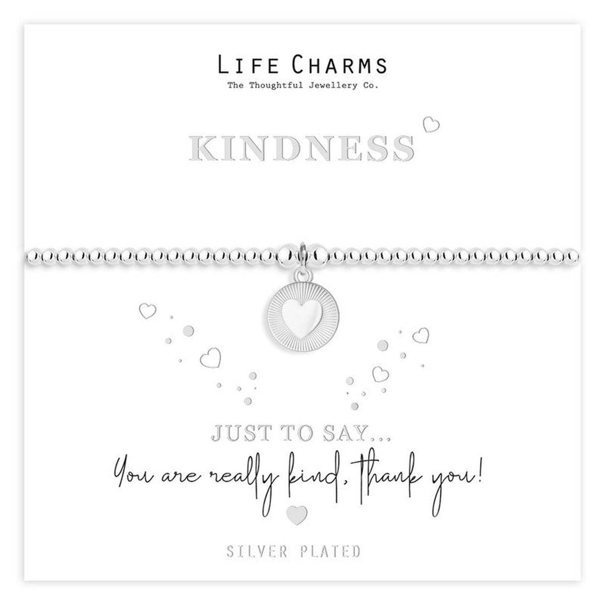 Life Charms Just To Say Kindness Heart Bracelet