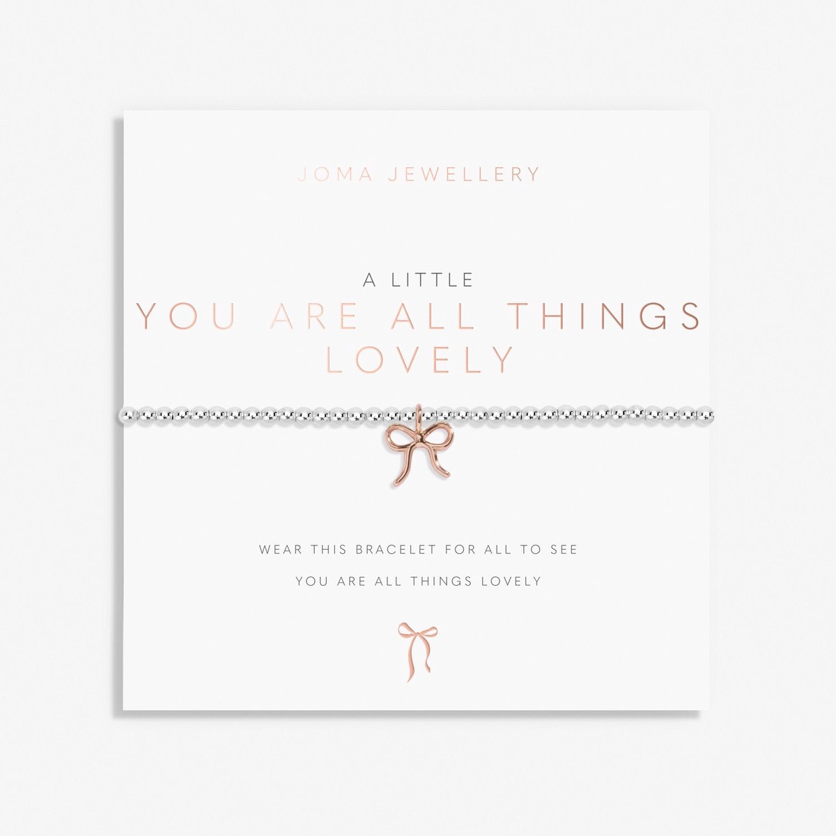 Joma Jewellery A Little 'You Are All Things Lovely' Bracelet Silver & Rose Gold Plated - 17.5cm Stretch