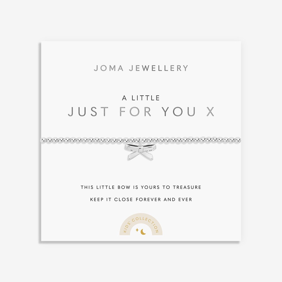 Joma Jewellery Children's A Little Just For You X Bracelet Silver - 15.5cm Stretch