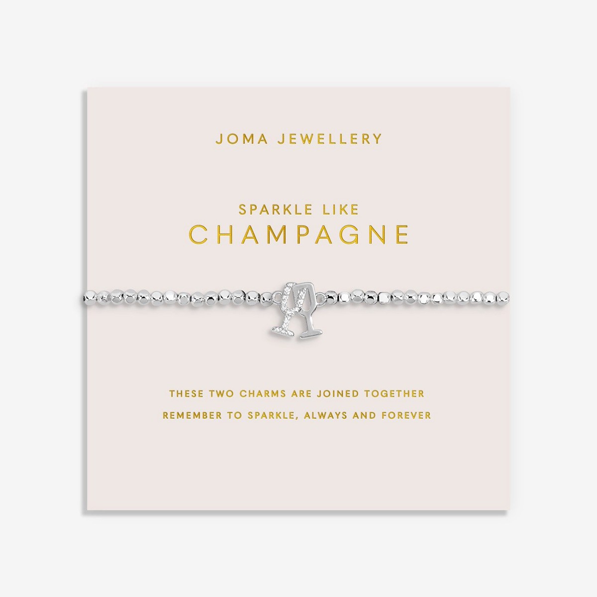 Joma Jewellery Forever Yours Bracelet ‘Sparkle Like Champagne’ Silver Plating – 17.5cm Stretch