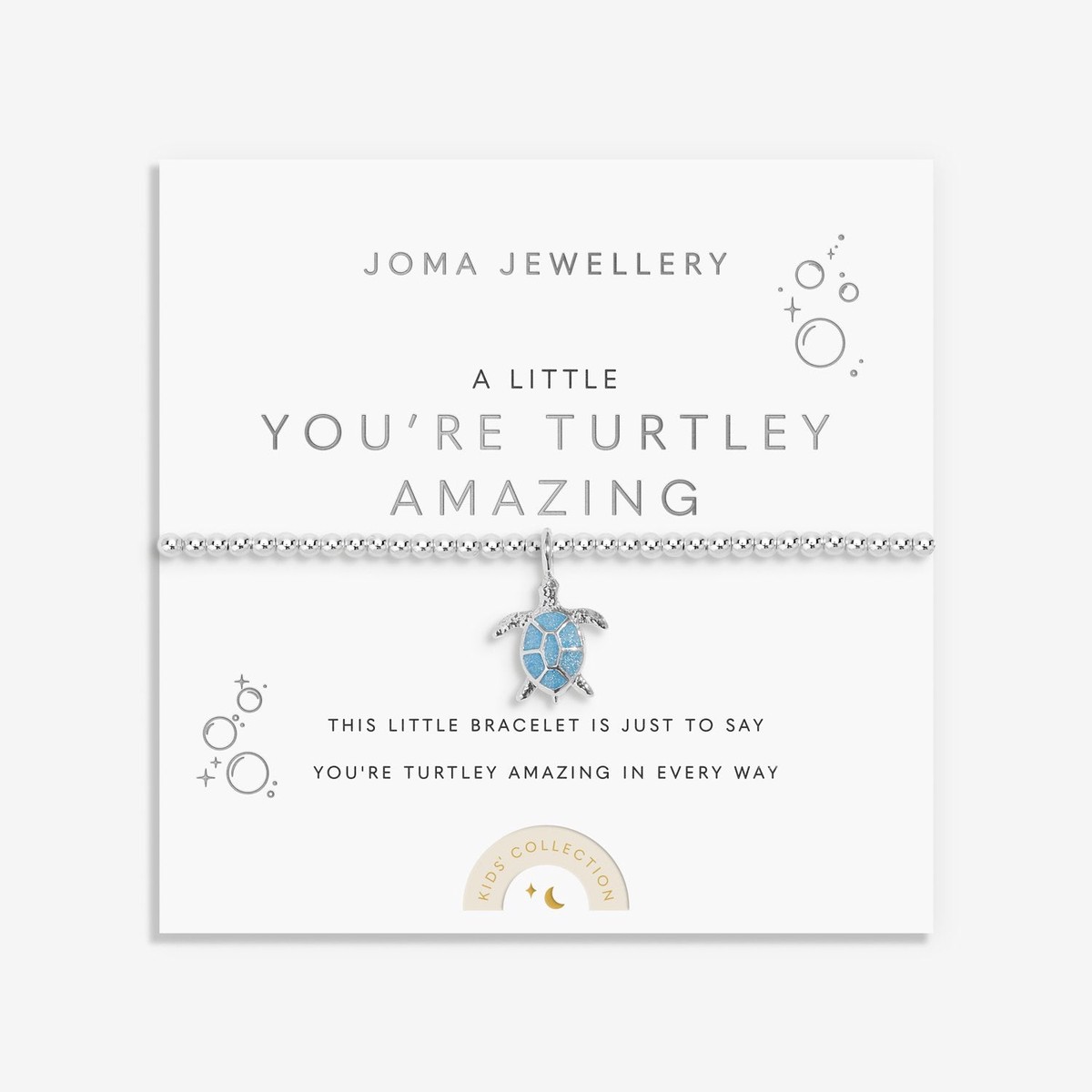 Joma Jewellery Kids' A Little 'You're Turtley Amazing' Bracelet Silver - 15.5cm Stretch
